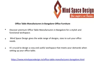 Office Table Manufacturers in Bangalore-Office Furniture