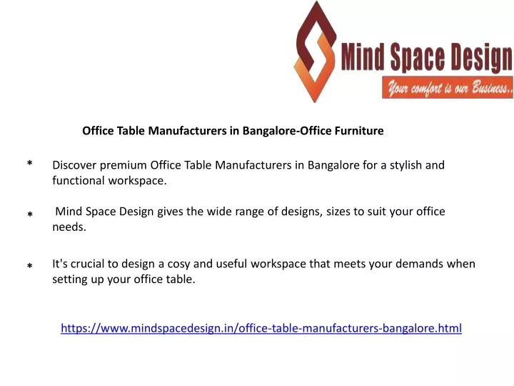 office table manufacturers in bangalore office