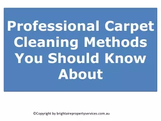 Professional Carpet Cleaning Methods You Should Know About