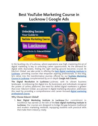 Best YouTube Marketing Course in Lucknow.docx