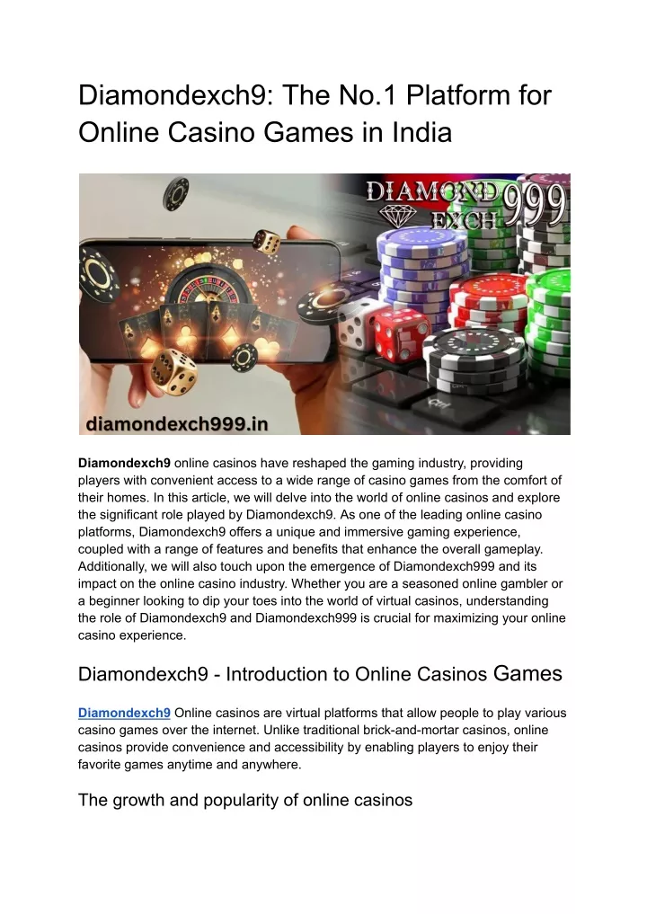 diamondexch9 the no 1 platform for online casino