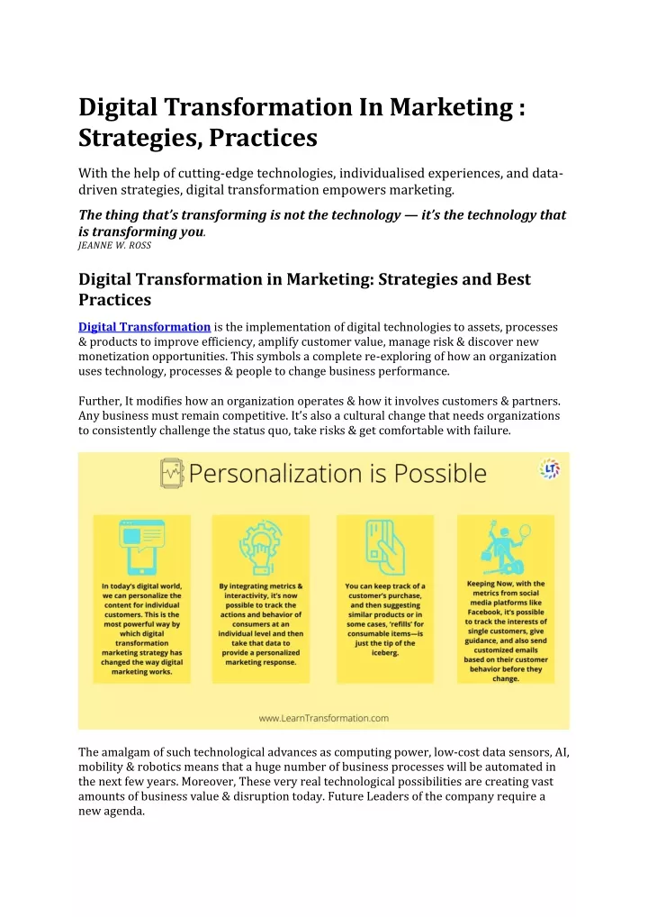 digital transformation in marketing strategies