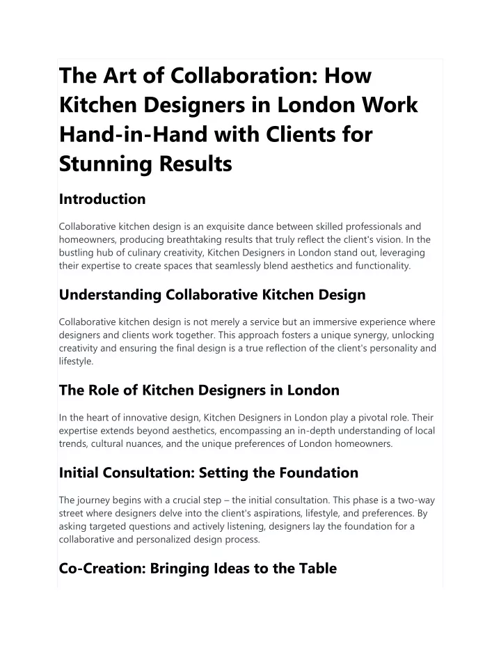 the art of collaboration how kitchen designers