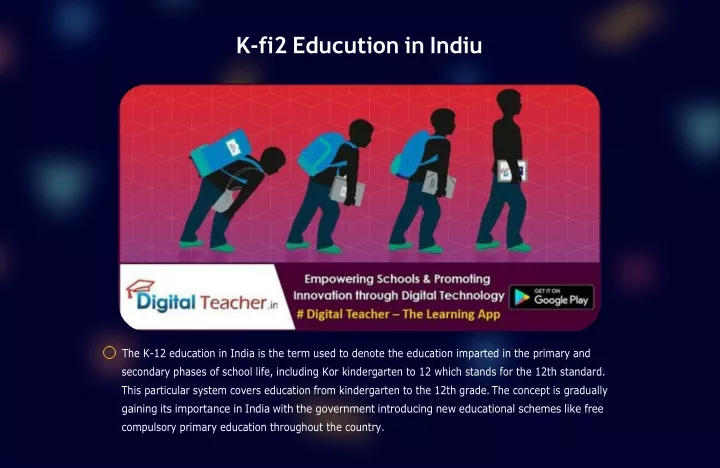 k fi2 educution in indiu