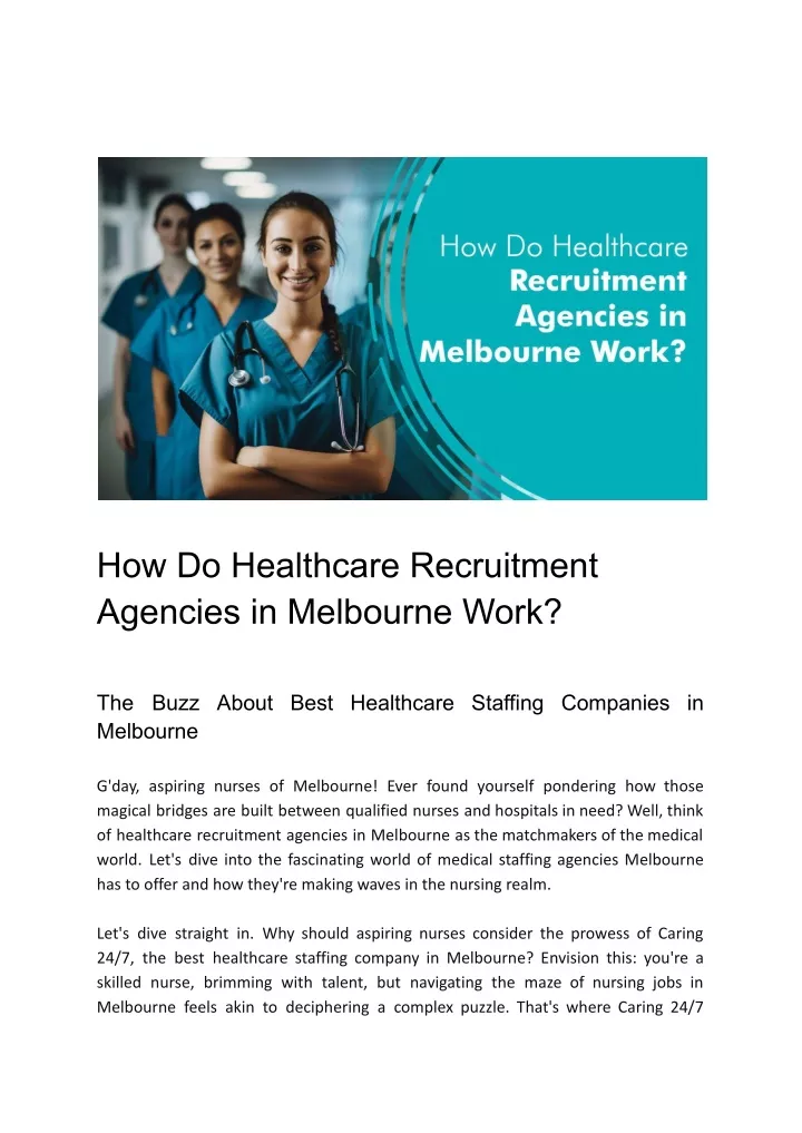 how do healthcare recruitment agencies