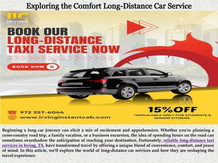 exploring the comfort long distance car service