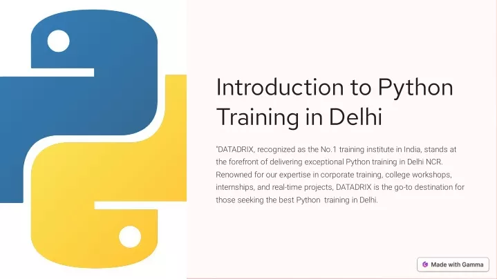 introduction to python training in delhi