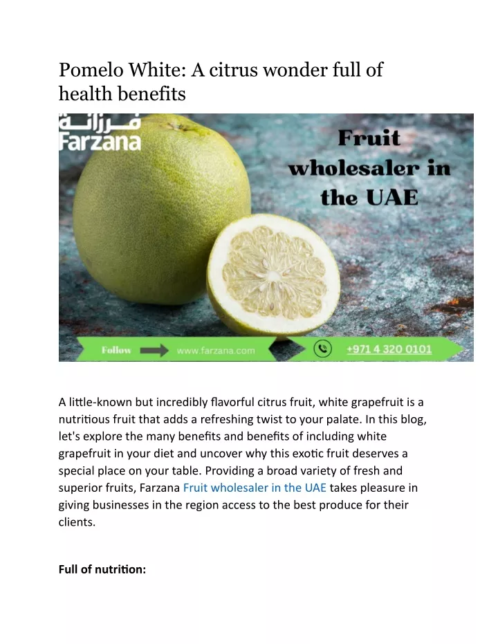 pomelo white a citrus wonder full of health