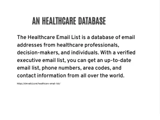 an healthcare database