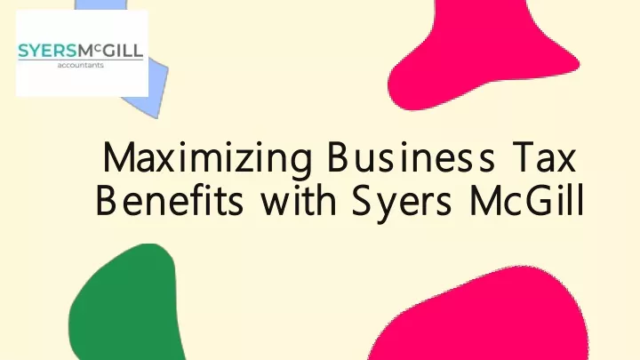 maximizing business tax maximizing business