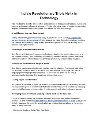 India’s Revolutionary Triple Helix in Technology