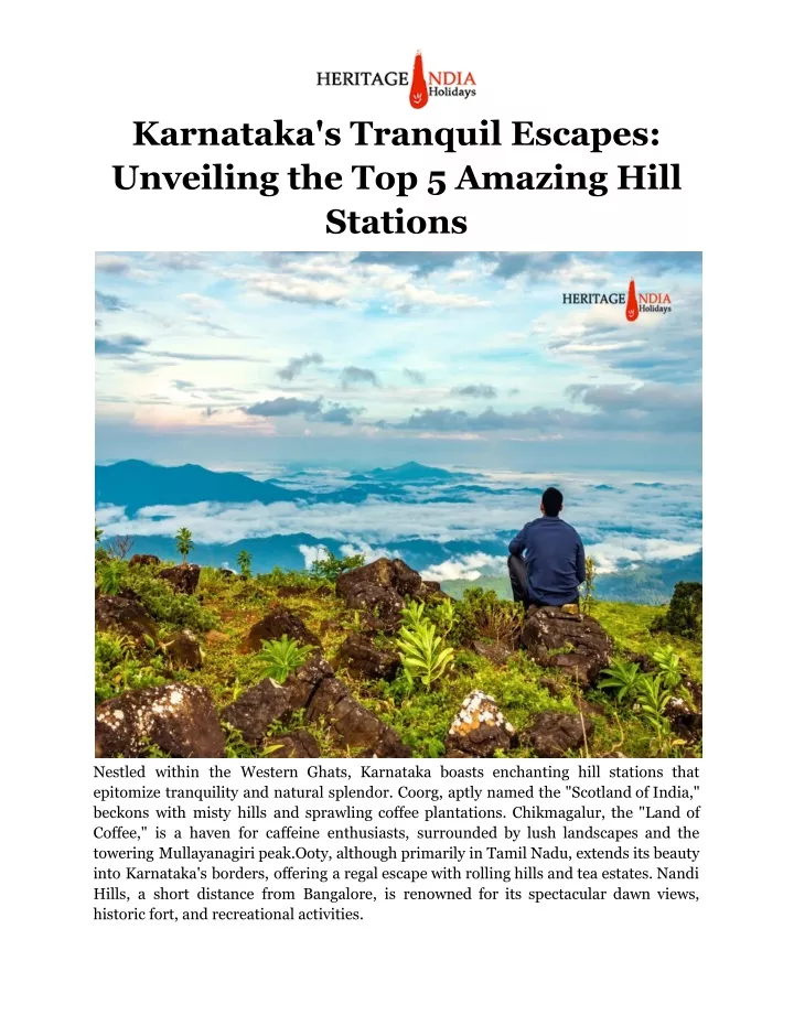 karnataka s tranquil escapes unveiling