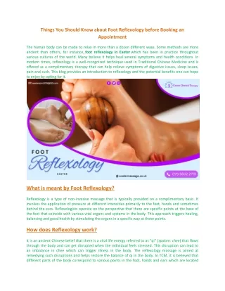 Things You Should Know about Foot Reflexology before Booking an Appointment