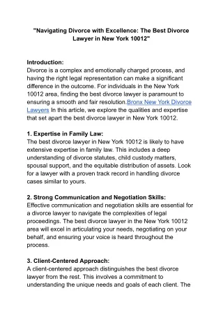 Best Divorce Lawyer in New York 10014