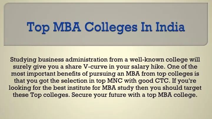top mba colleges in india