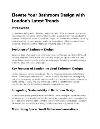 elevate your bathroom design with london s latest