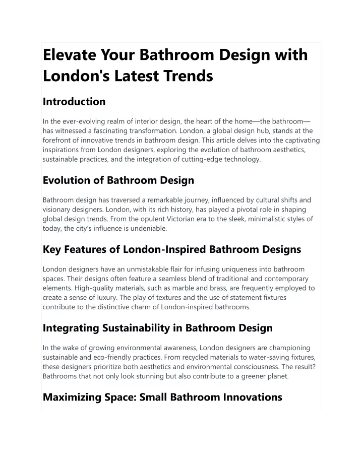 elevate your bathroom design with london s latest