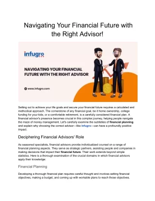Title - Navigating Your Financial Future with the Right Advisor