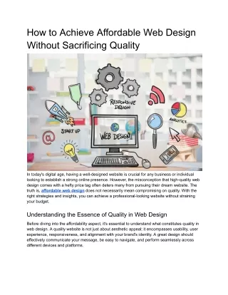 how to achieve affordable web design without