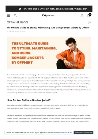 The Ultimate Guide to Styling, Maintaining, and Using Bomber Jackets By Offmint