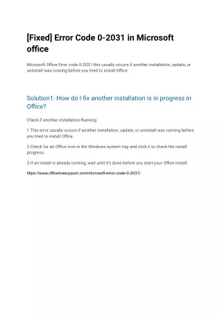 [Fixed] Error Code 0-2031 in Microsoft office