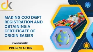 making coo dgft registration and obtaining