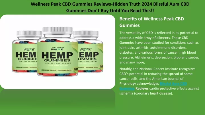 wellness peak cbd gummies reviews hidden truth