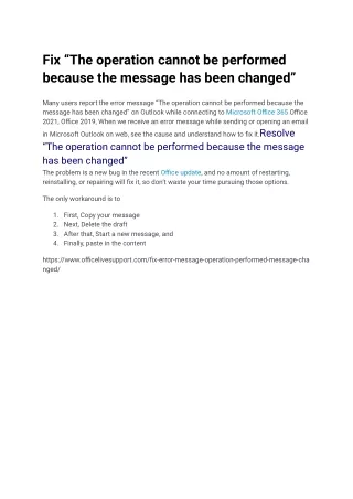 Fix “The operation cannot be performed because the message has been changed”
