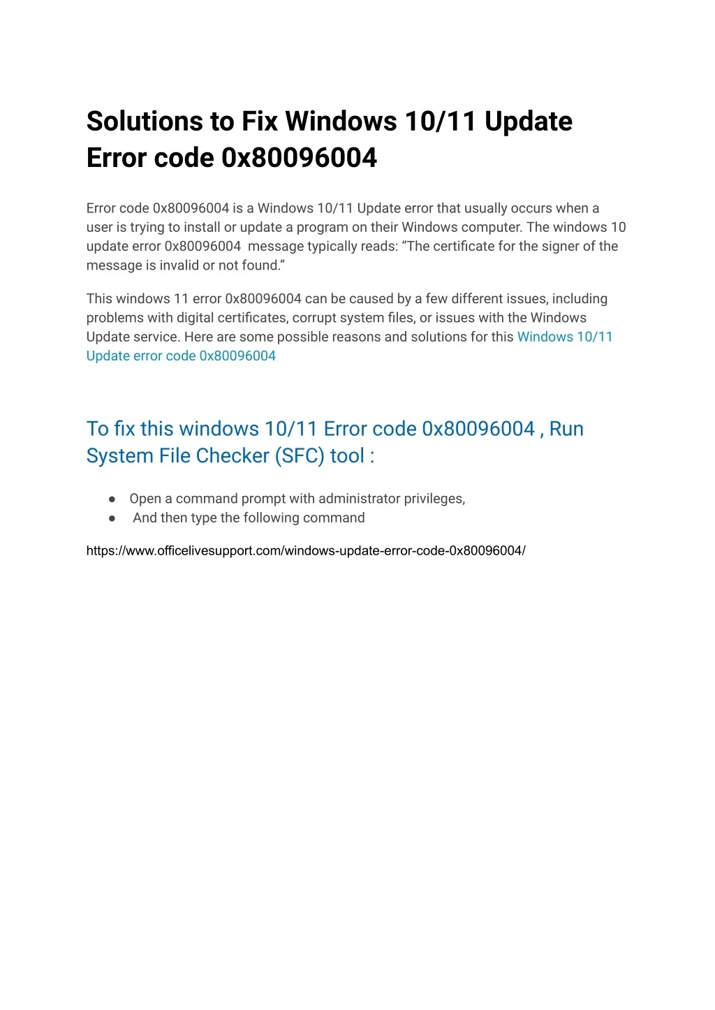 PPT - Solutions to Fix Windows 10_11 Update Error code 0x80096004 ...