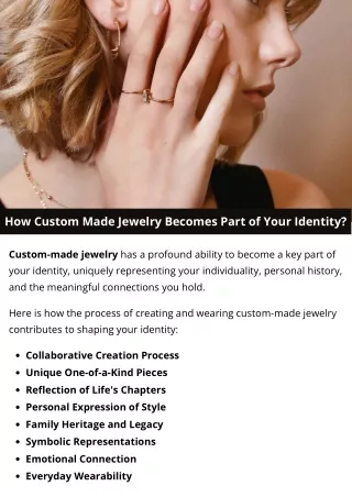 How Custom Made Jewelry Becomes Part of Your Identity?