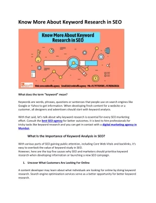 know more about keyword research in seo