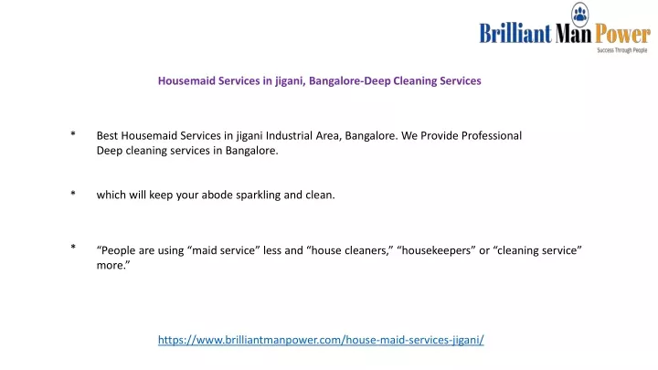 housemaid services in jigani bangalore deep