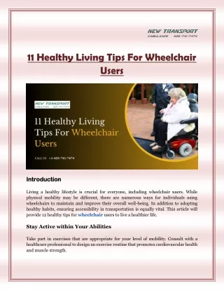 11 Healthy Living Tips For Wheelchair Users