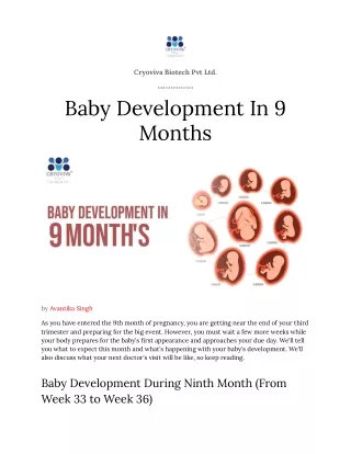 Baby Development In 9 Months