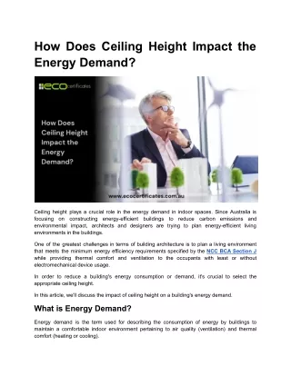 how does ceiling height impact the energy demand