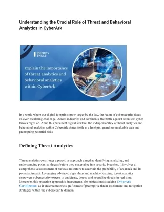 Understanding the Crucial Role of Threat and Behavioral Analytics in CyberArk
