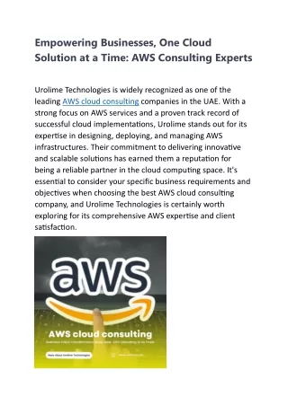 empowering businesses one cloud solution