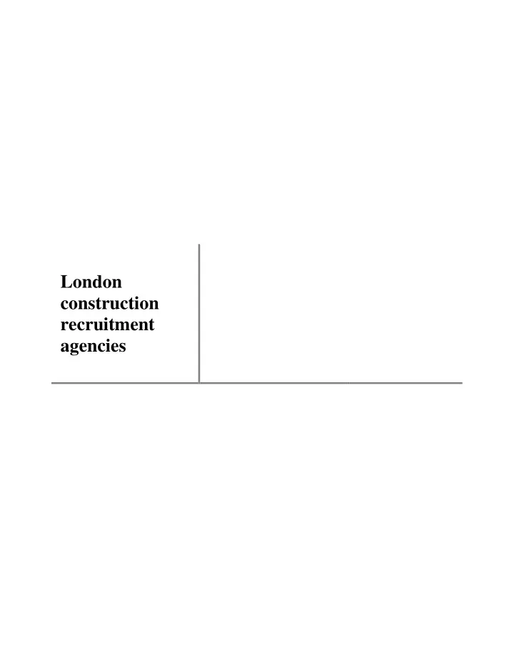 london construction recruitment agencies