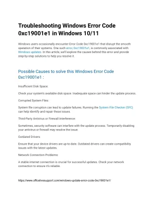 0xc19001e1 in Windows 10_11