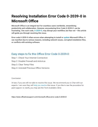 Error Code 0-2039-0