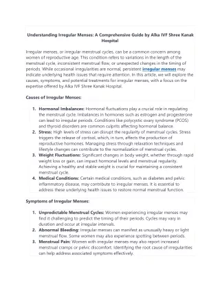 understanding irregular menses a comprehensive
