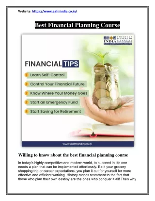 Best Financial Planning Course
