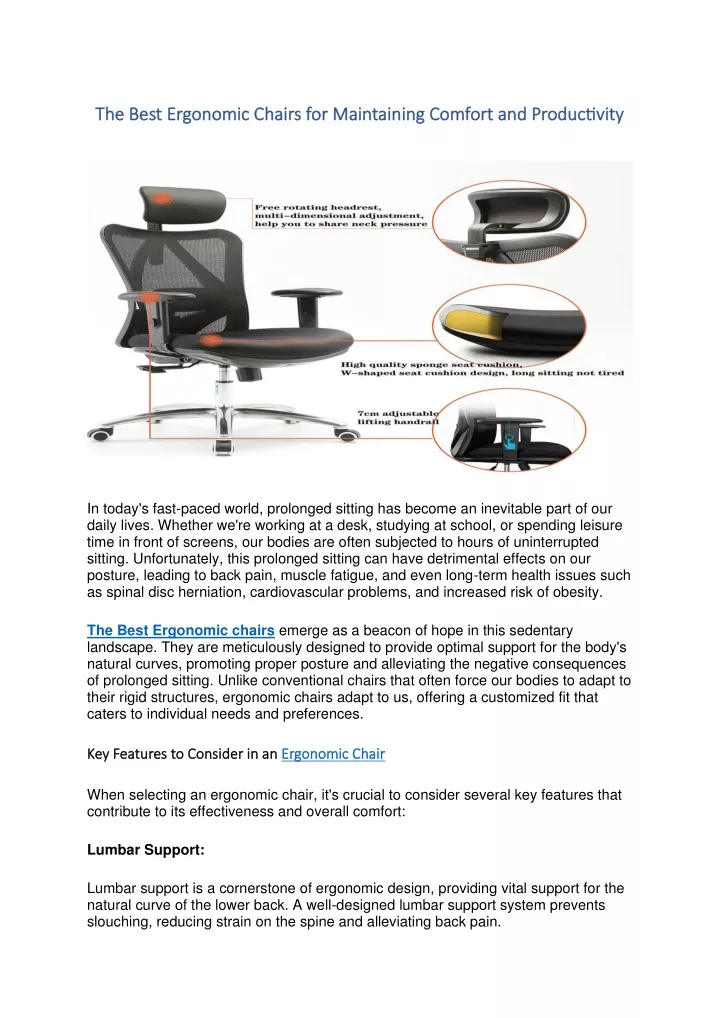the best ergonomic chairs for maintaining comfort