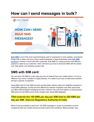 how can i send messages in bulk