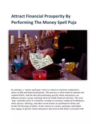 Attract Financial Prosperity By Performing The Money Spell Puja