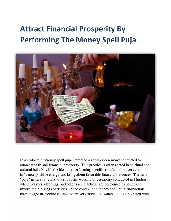 attract financial prosperity by performing