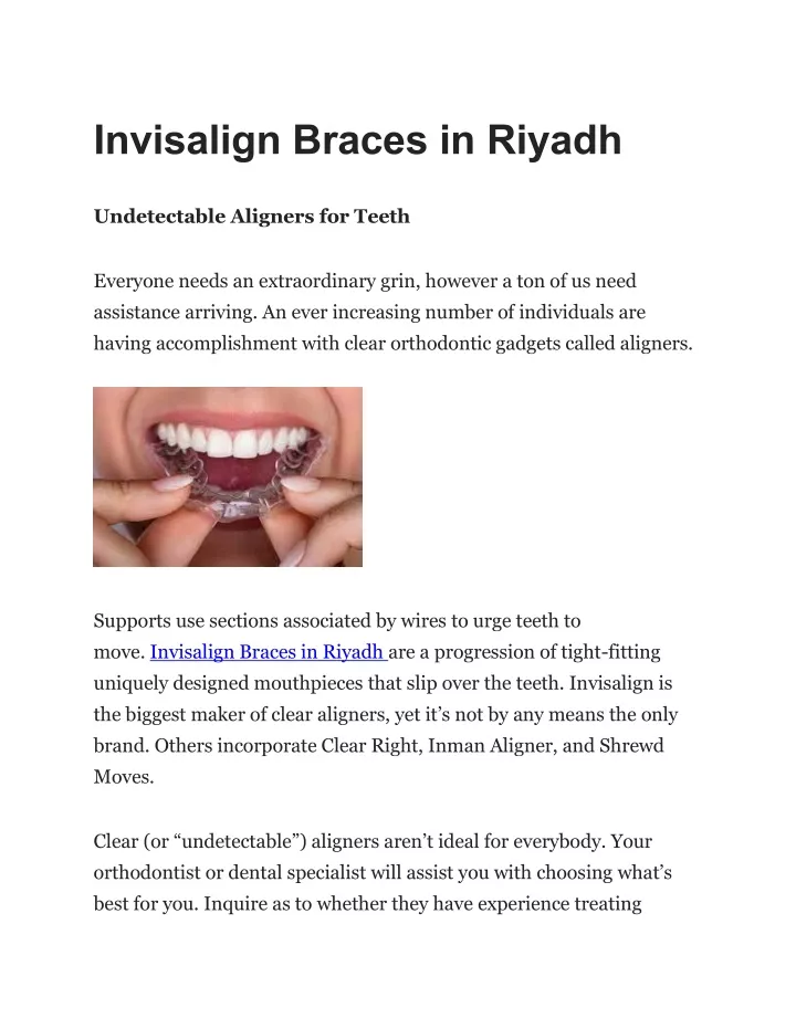 invisalign braces in riyadh