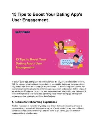 15 Tips to Boost Your Dating App's User Engagement and Retention