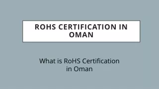 RoHS Certification in Oman