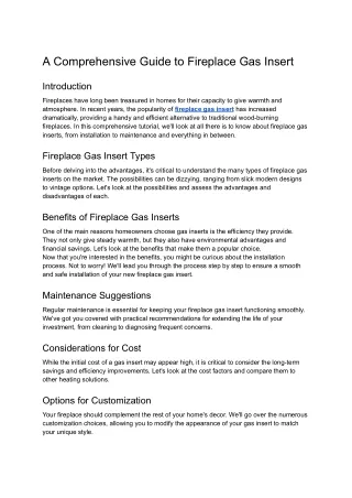 A Comprehensive Guide to Fireplace Gas Insert